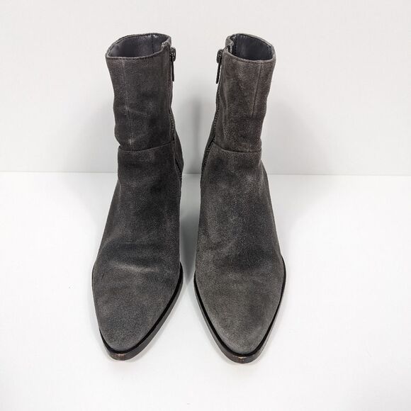 Vince Mavis Wedge Ankle Boots Charcoal Gray Suede Women's 7 - Picture 4 of 9